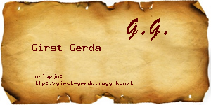 Girst Gerda névjegykártya